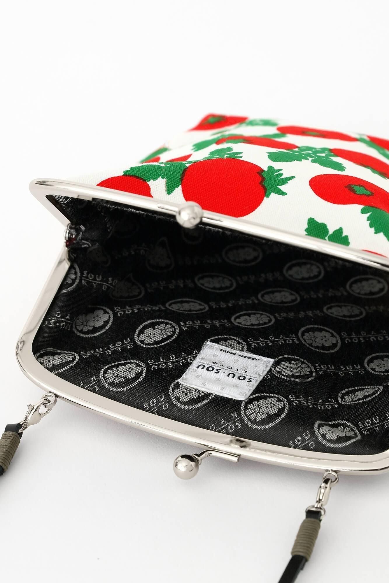 No.12 Soft Canvas Gamaguchi Clasp Purse (L) / Tomato