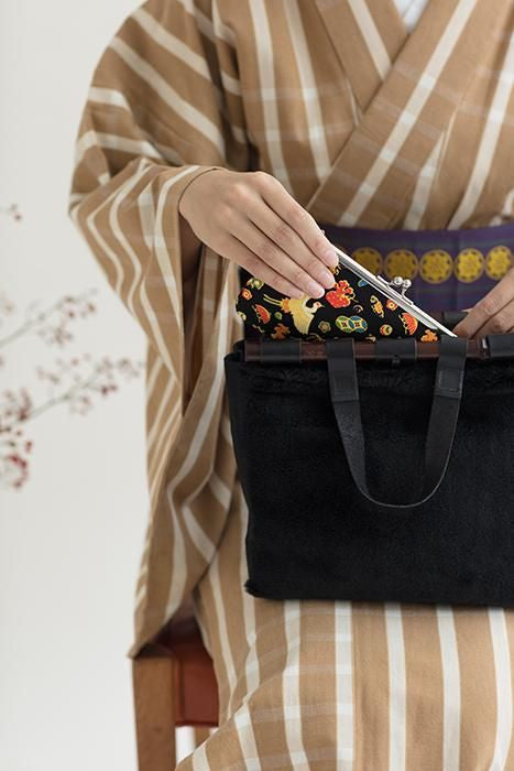 12號帆布 軟 口金包（横長）/彌榮