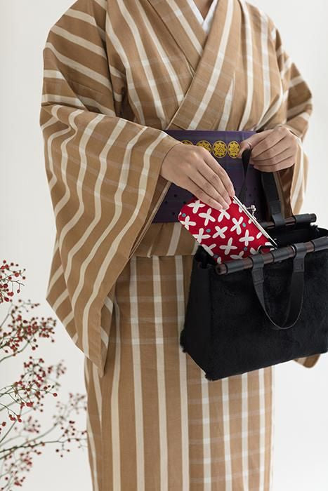 No.12 Soft Canvas Gamaguchi Clasp Purse（Horizontal）/ Suzushiroso Small Red