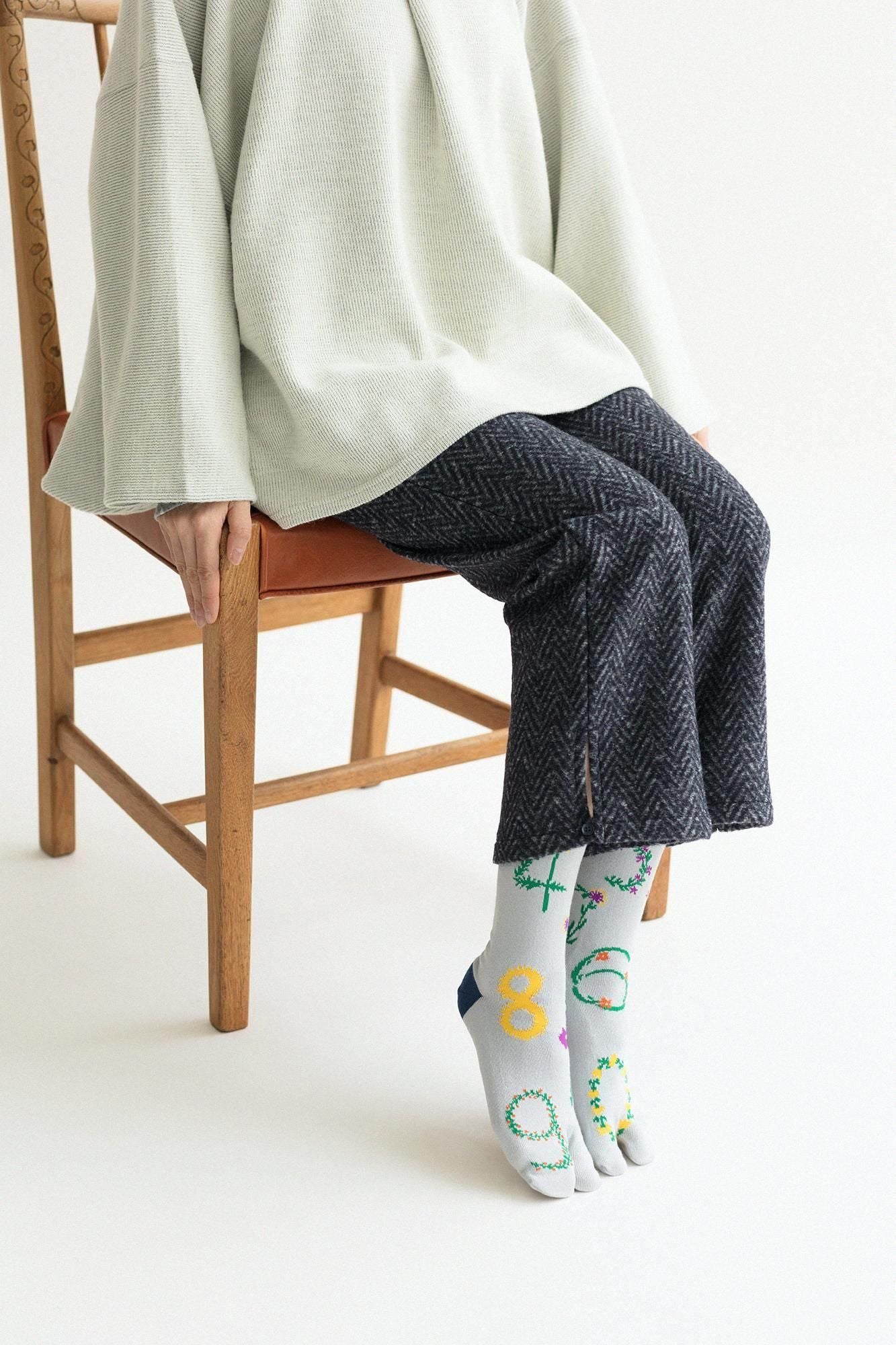 Tabi Socks (Mid-calf)／Floral Numbers【Men・Women】