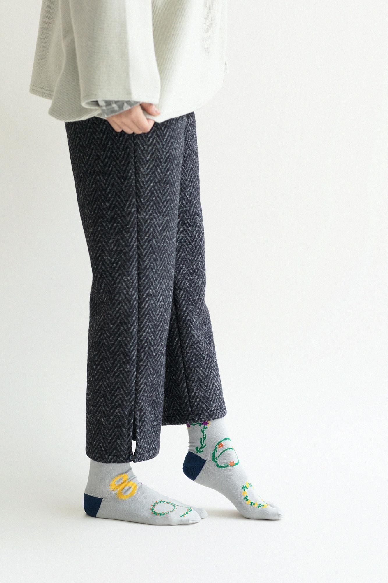Tabi Socks (Mid-calf)／Floral Numbers【Men・Women】