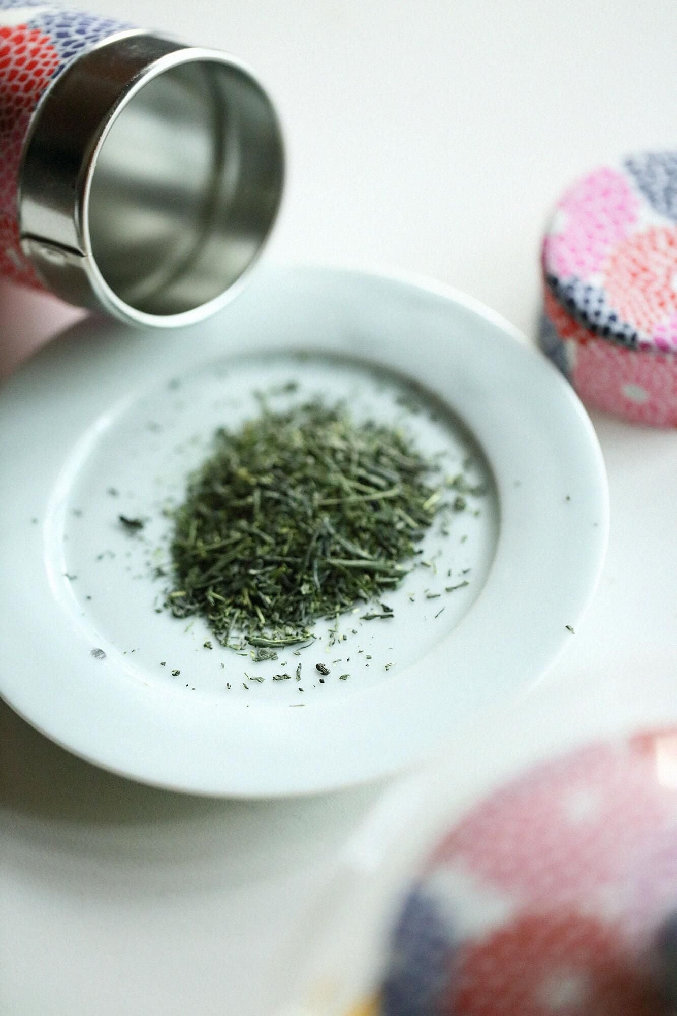 耐熱ガラス急須＆茶缶セット／菊づくし つくも