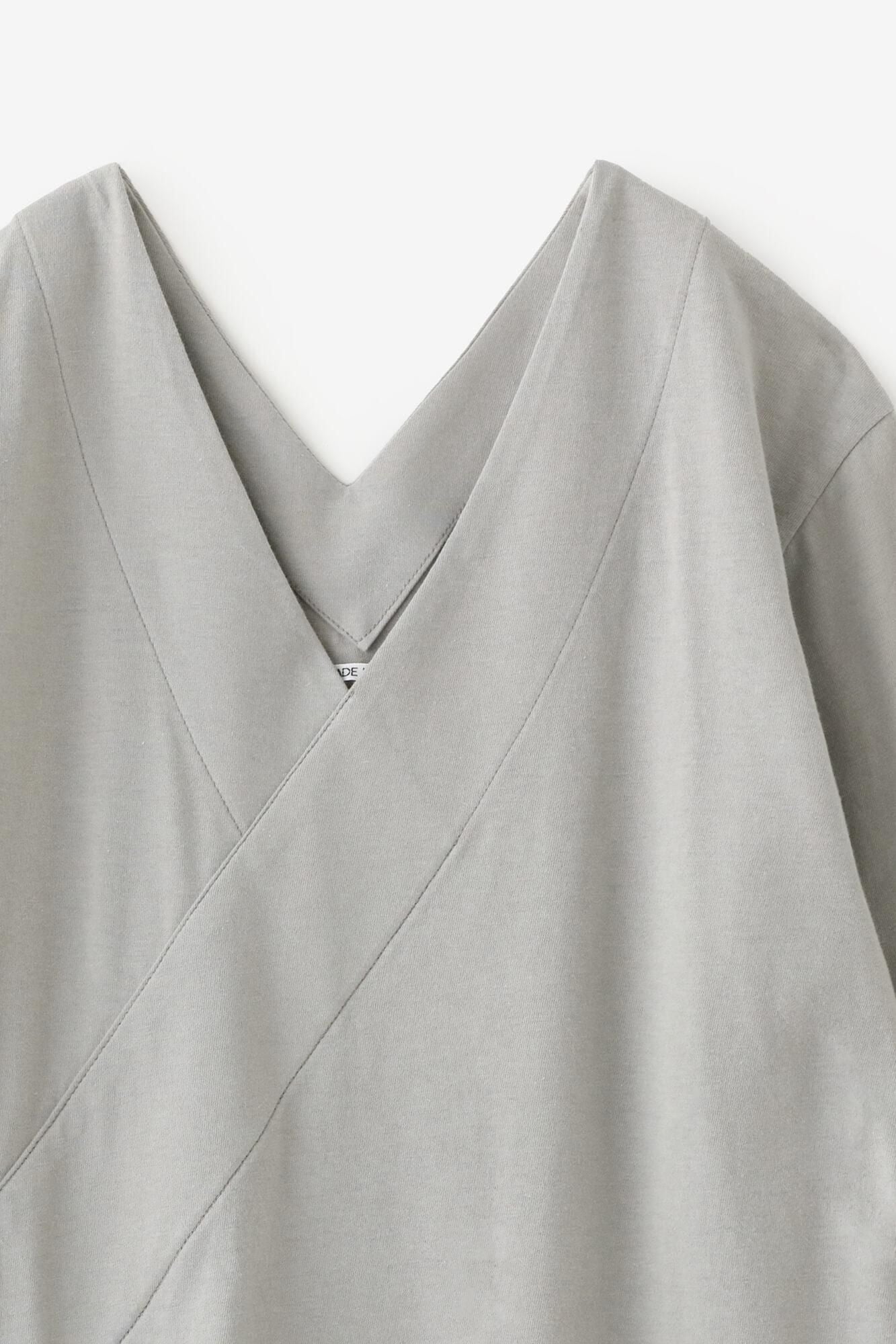 V-neck Shirt Long Sleeve / Light Ink Grey