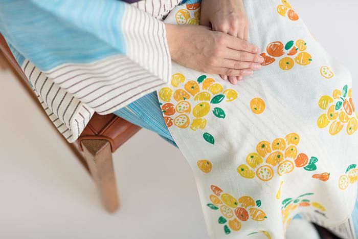 Ise Momen Textil Tenugui/Kumquat