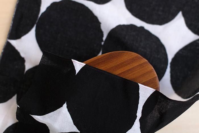 伊勢木棉圖案紋樣手巾（短版）/彈珠 大白色×黑色