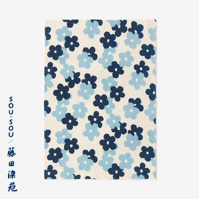 SOU・SOU×Fujita Sonen Indigo印刷Tenugui（Himetsu）/Flower Gasane Small