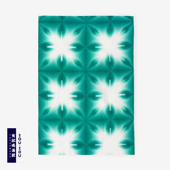 SOU・SOU ×有松鳴海絞 手巾（短版）/張正謹製 雪花2 綠色