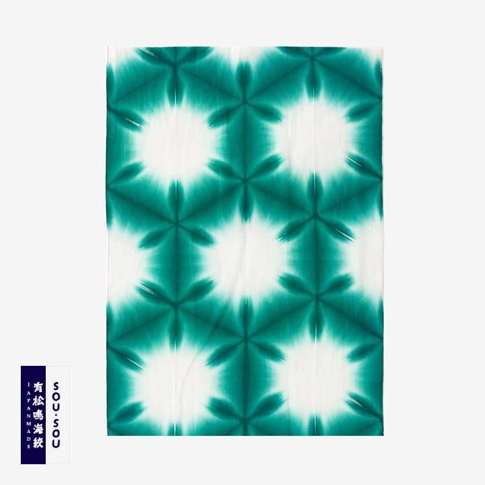 SOU・SOU ×有松鳴海絞 手巾（短版）/張正謹製 雪花4 綠色