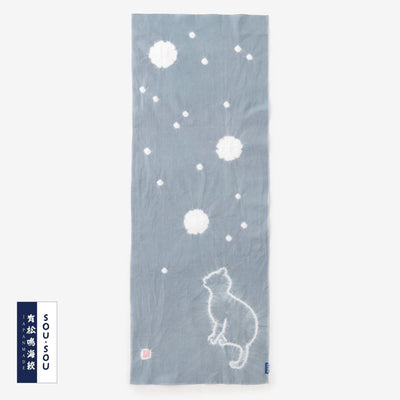 SOU・SOU×有松鳴海絞手巾／山雅商店謹製 四季與貓 雪輪