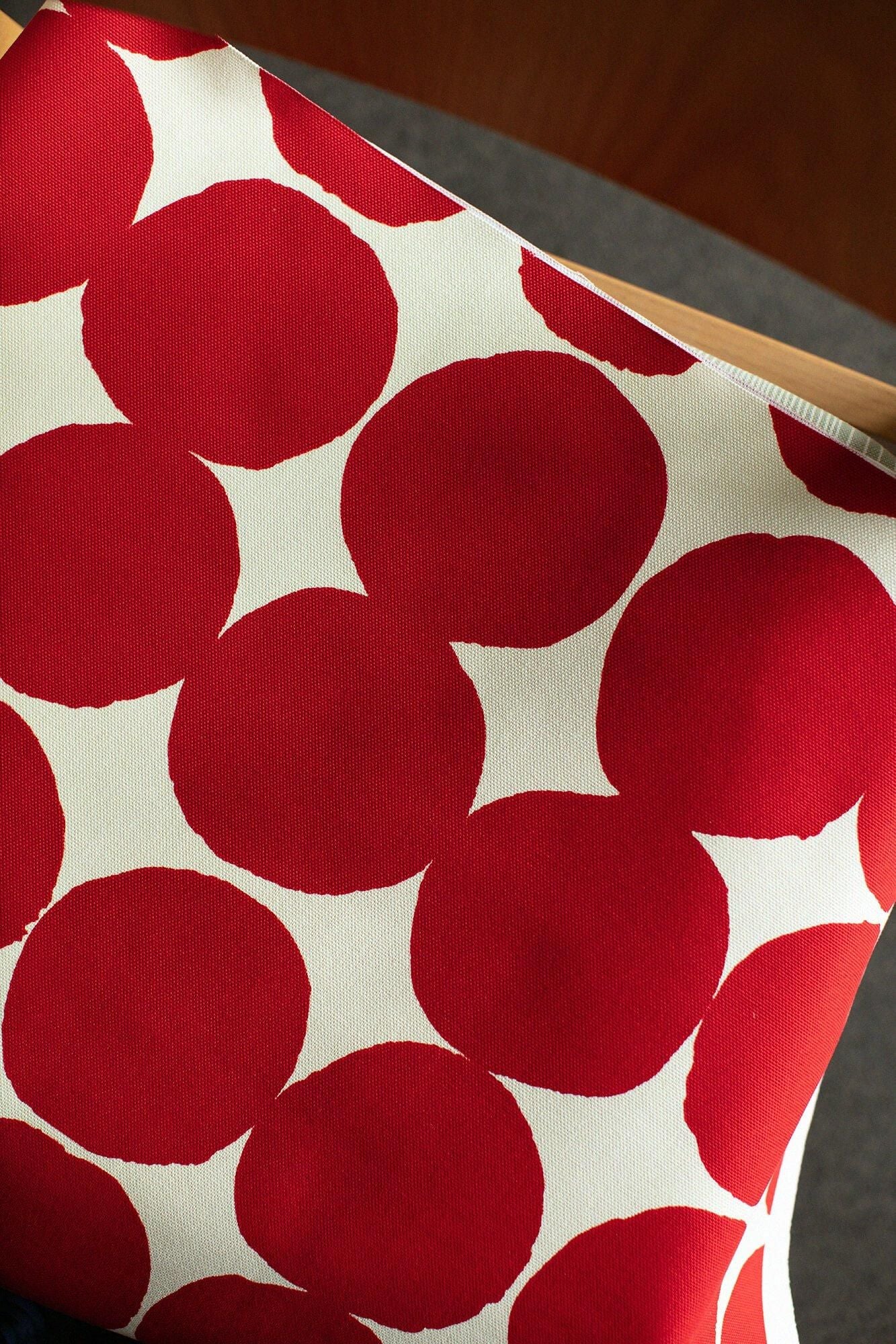 SOU・SOU×Tendo Mokko Low Type Chair／Marbles Creamy White×Red【※Delivery in 1.5 months】