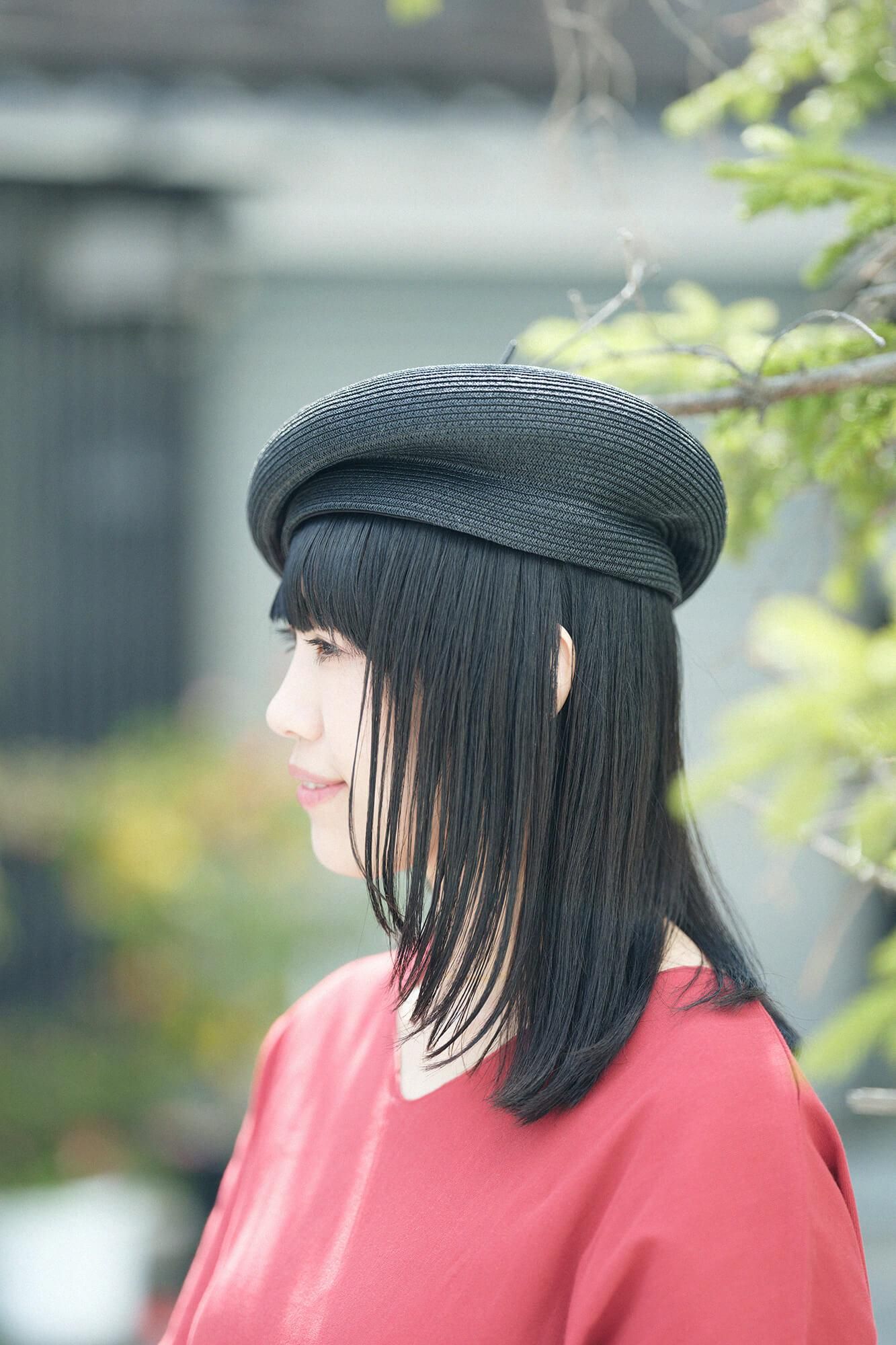 Chizimi Cotton 40/40 Cap Sleeve Top / Dark Red