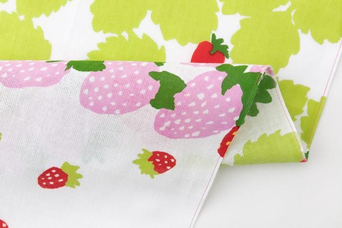 伊勢木綿 textile手ぬぐい／いちご摘み