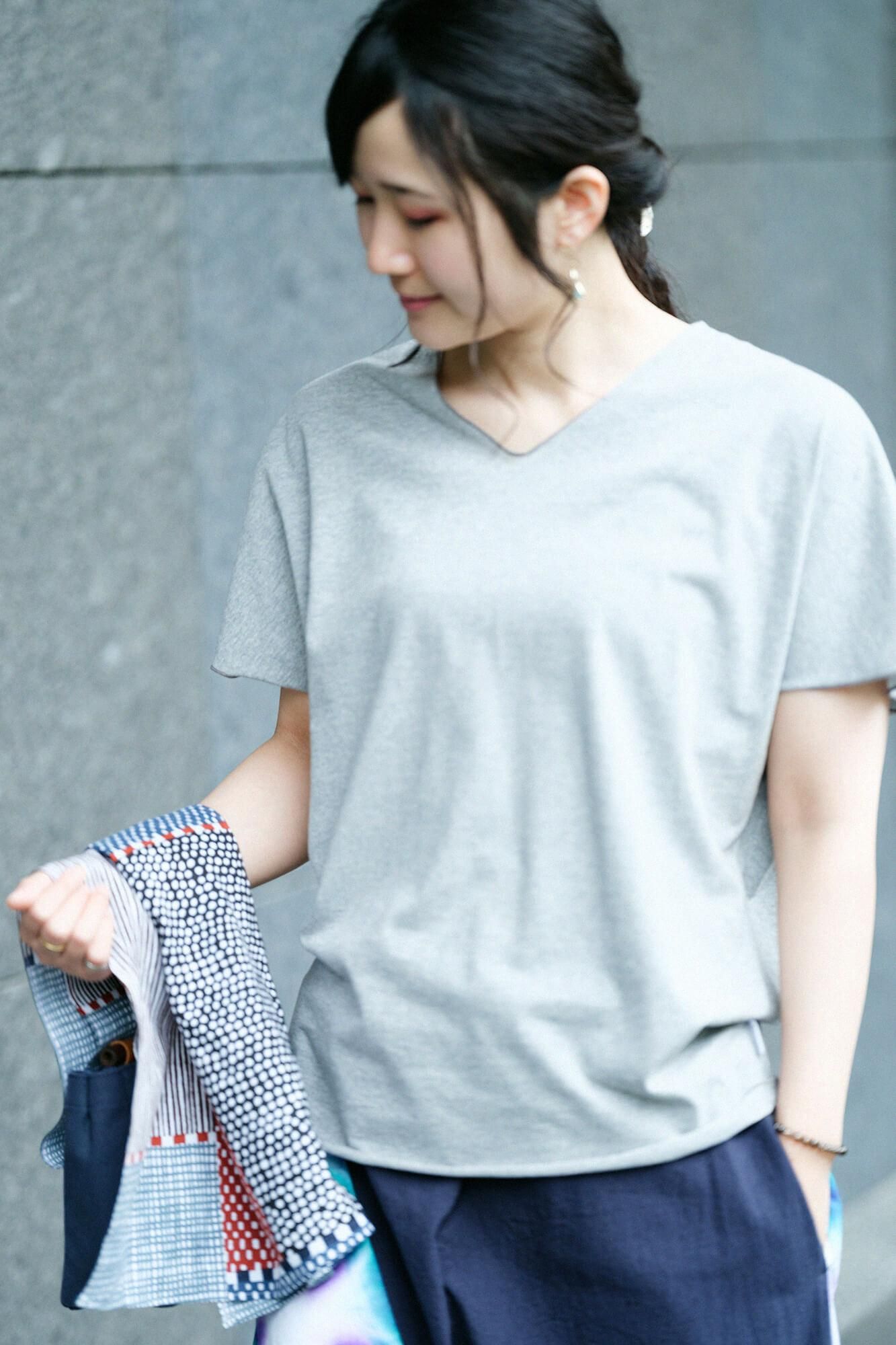 Cap Sleeve Top / Light Grey