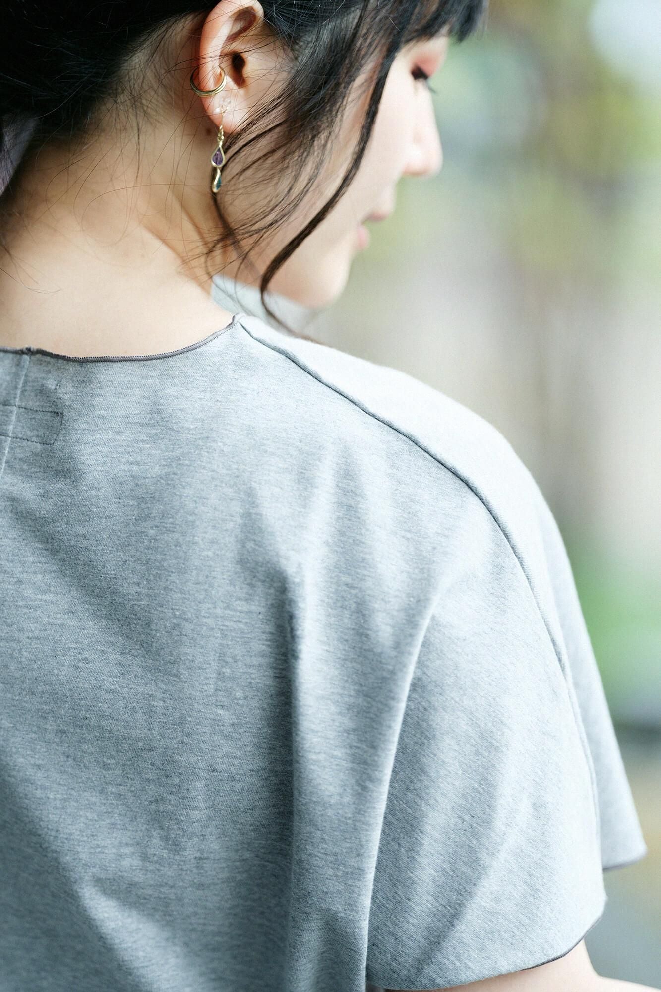 Cap Sleeve Top / Light Grey