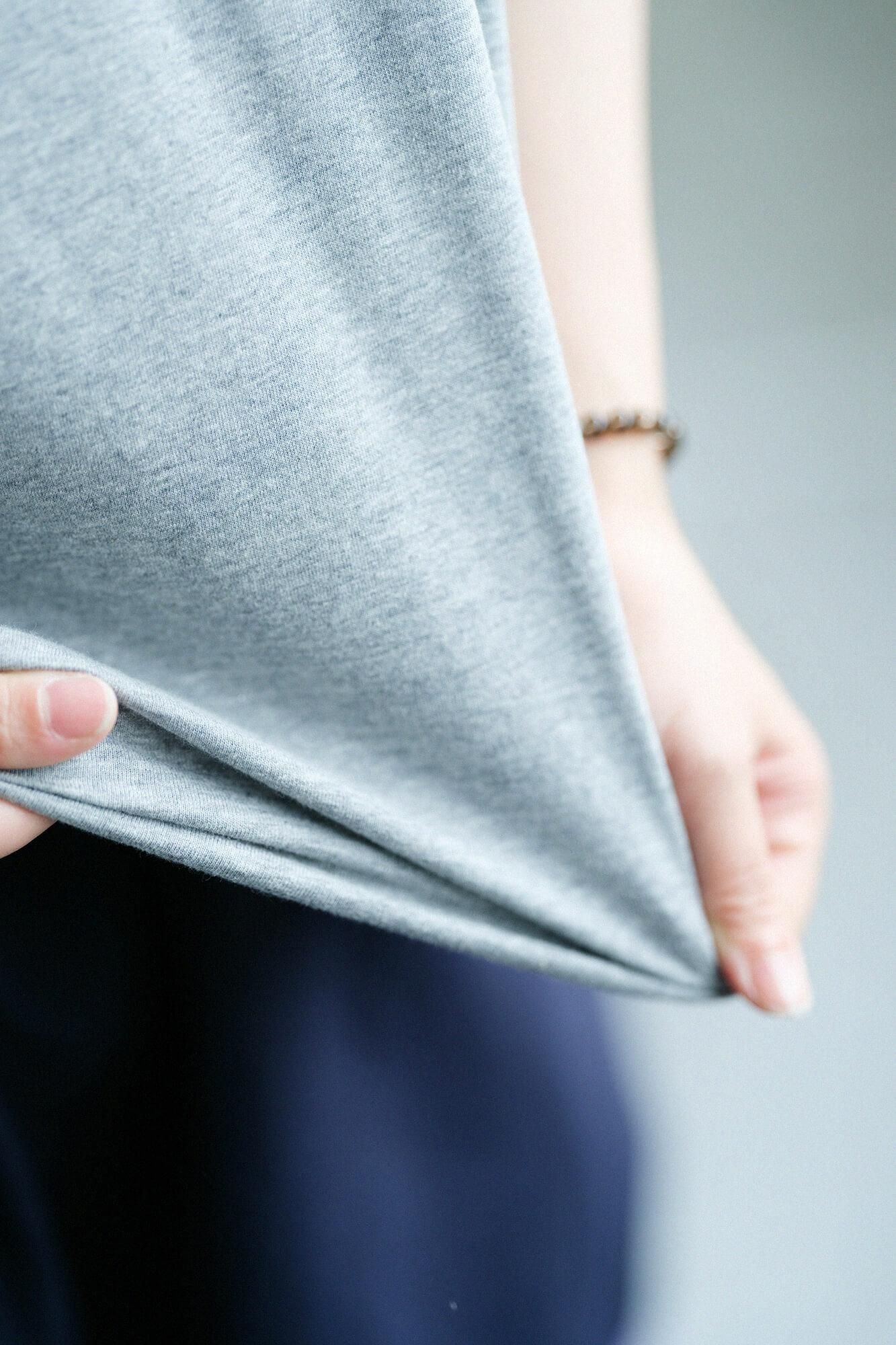 Cap Sleeve Top / Light Grey