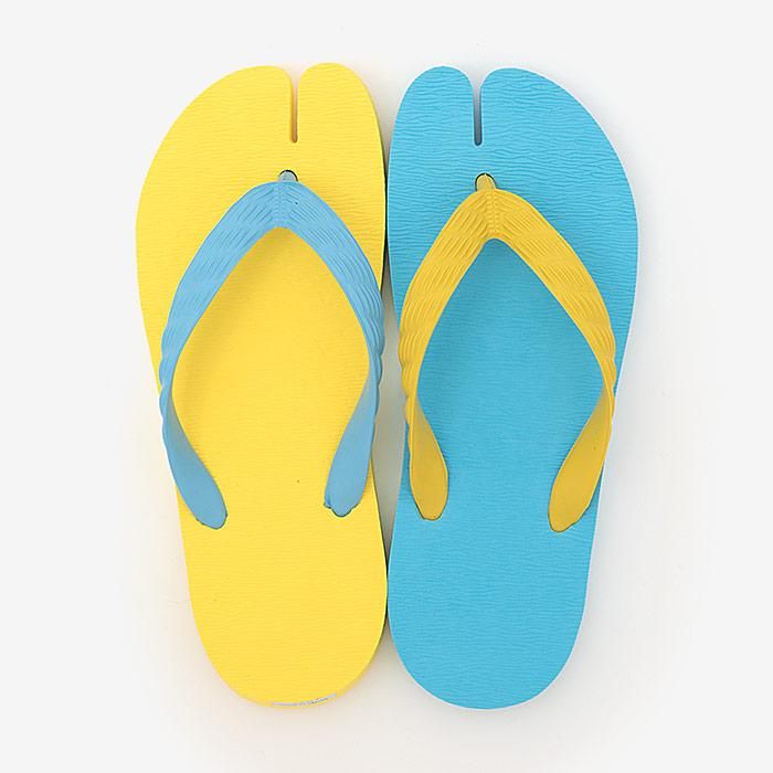 Chaussettes Sennichi Tabi / Colon de citron x Bleu ciel