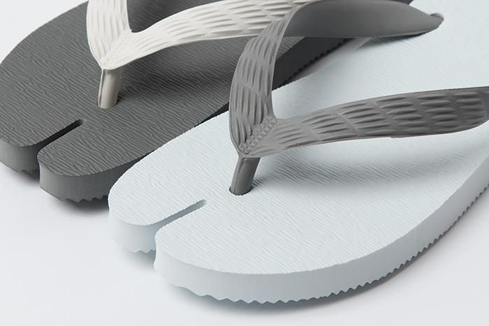 千日足袋人字拖／白色×深灰色