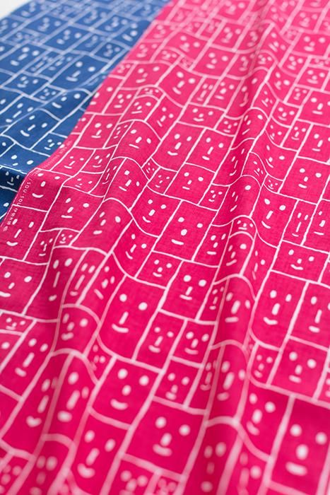 Textile  (Ise-momen cottonCotton: Tokuoka)/Smile Faces Strawberry <50cm>