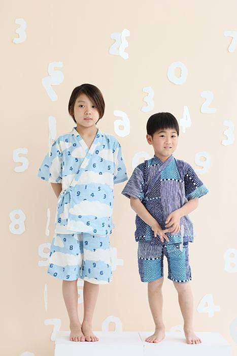 ソウソウ　いせもめん わらべき　こどもじんべい　そすう  こんいろ　140 新品 ○いせもめん こどもじんべい／そすう ずいうん
