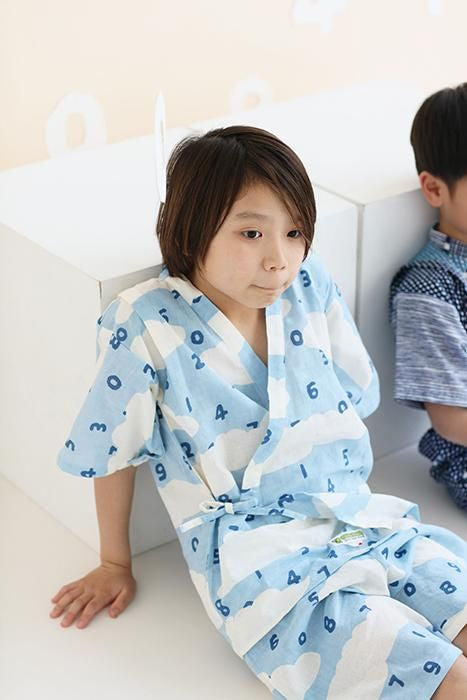 ソウソウ　いせもめん わらべき　こどもじんべい　そすう  こんいろ　140 新品 ○いせもめん こどもじんべい／そすう ずいうん