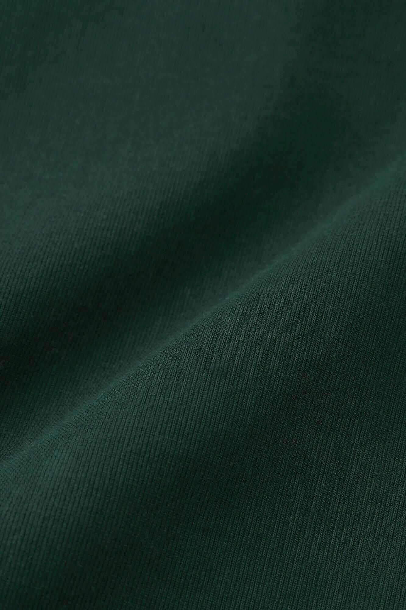 Chizimi Cotton 40/40 V-neck Shirt Elbow Length Sleeve / Dark Green