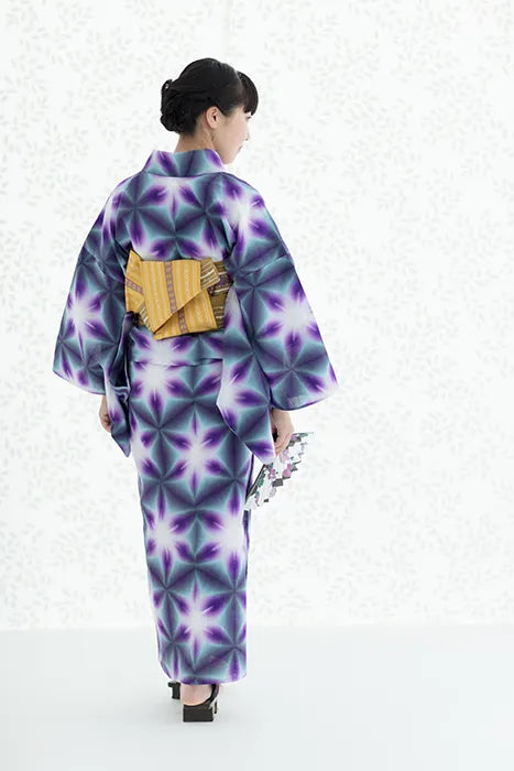 【※お仕立て別】知多木綿 白菊 綿麻 30/30 浴衣反物／たばた雪花（せっか） 氷室（ひむろ）
