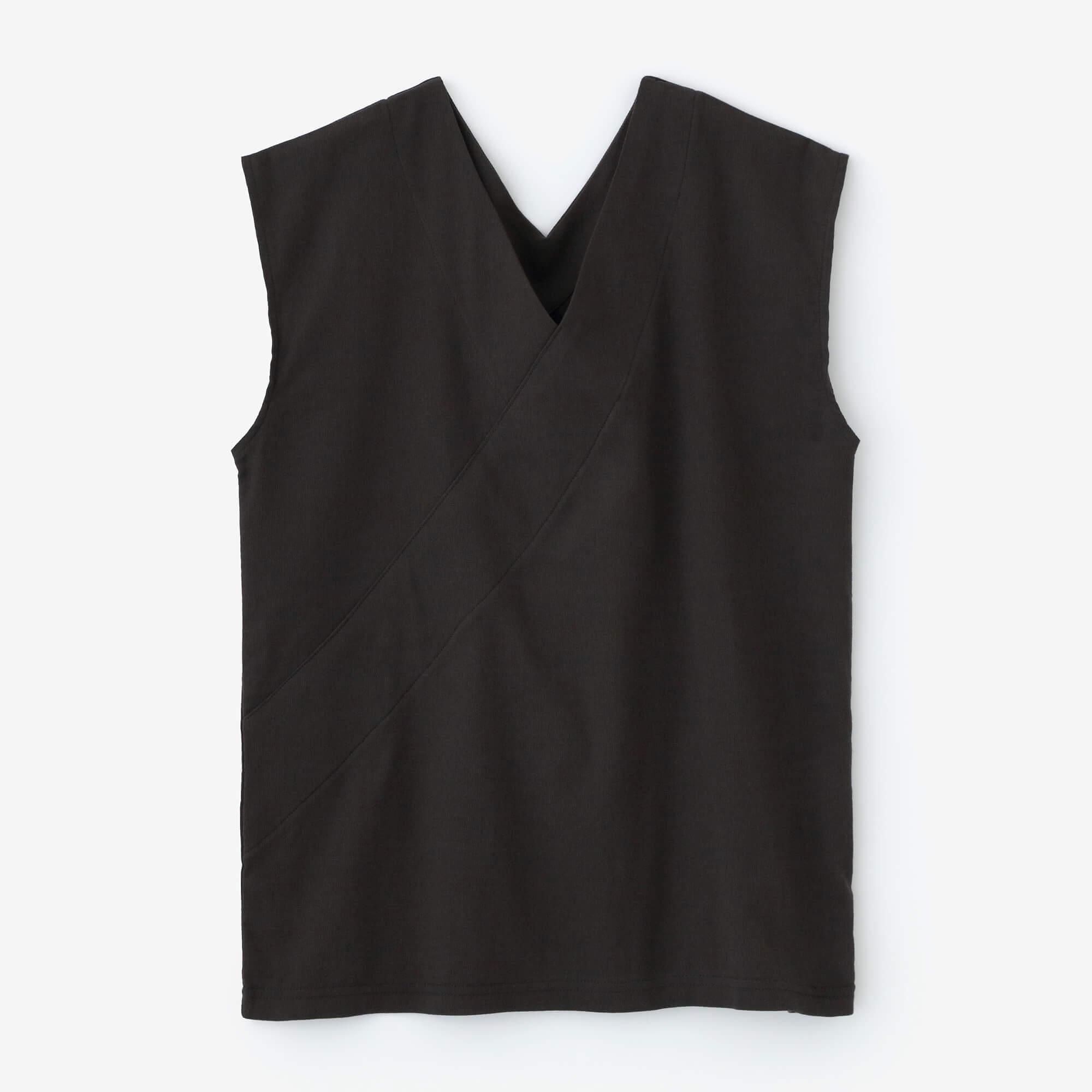 高島縮 40/40 抜衿ジバン／濃灰（こいはい）