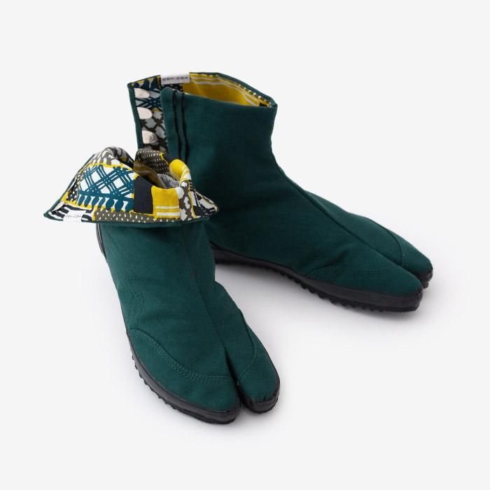Festival Split Toe Tabi Shoes / Dark Green×Wooden Mosaic