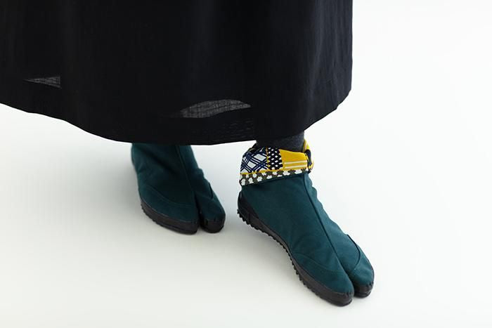 Festival Split Toe Tabi Shoes / Dark Green×Wooden Mosaic