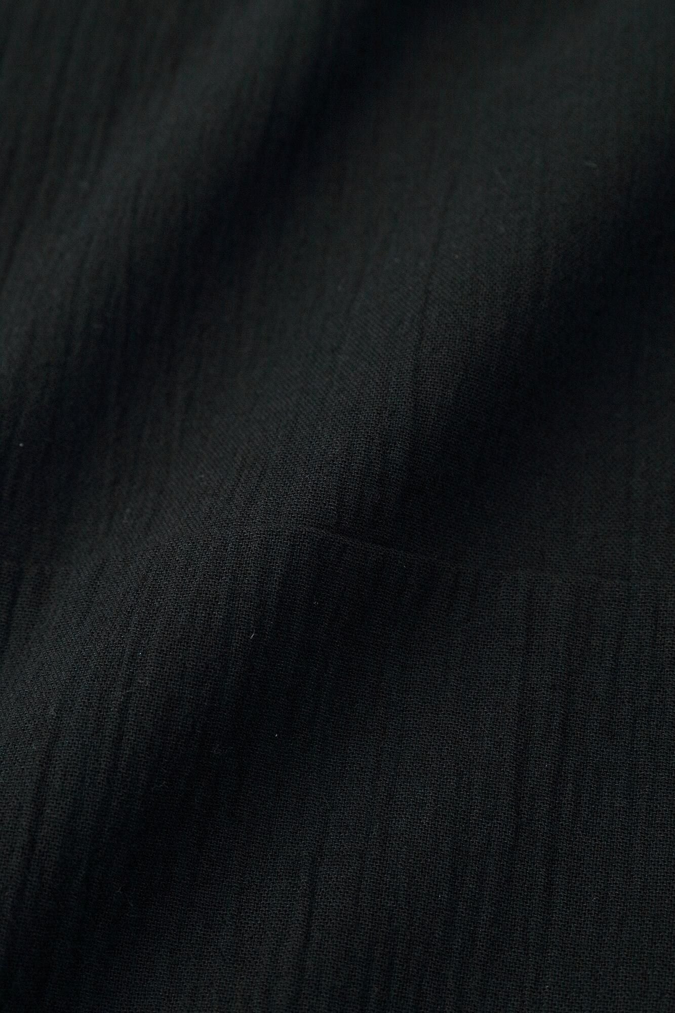 高島縮棉 20/20長方形洋裝雙色/黑色