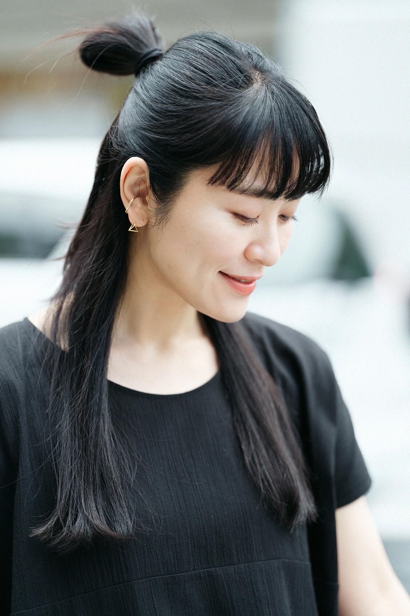 高島縮棉 20/20長方形洋裝雙色/黑色