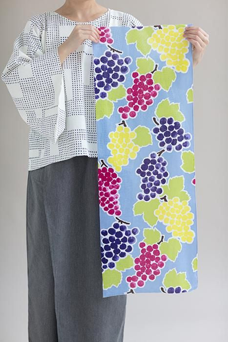 Ise Momen textile tenugui/cueillette des raisins