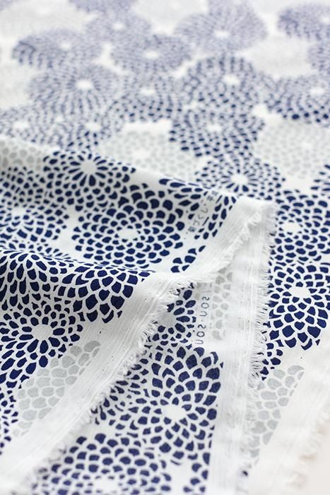 布料剪裁販售 （高島縮棉 坂尾織物）／全菊<50cm>