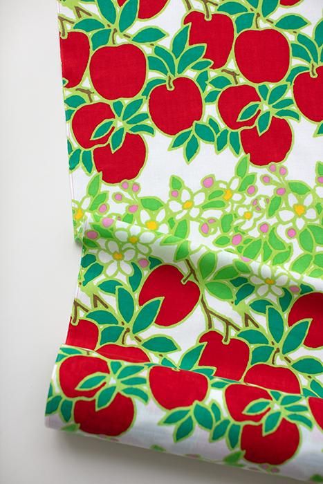 布料剪裁販售 （伊勢木棉 手巾）/Apple Field <50cm>
