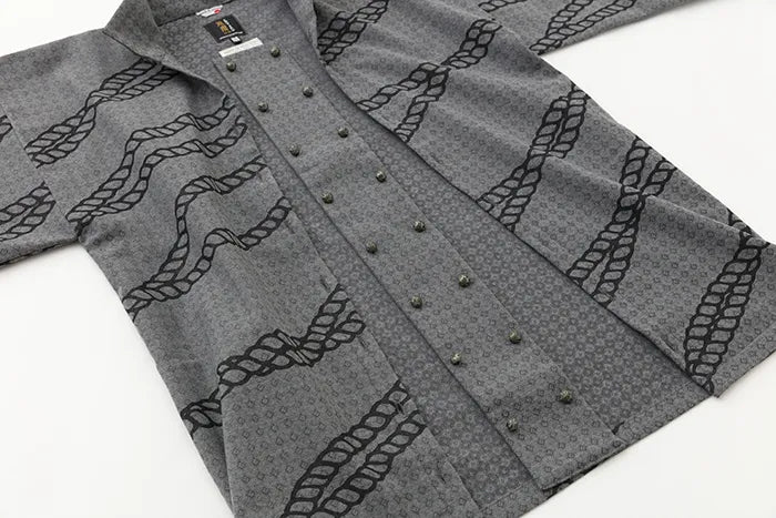 【net limited】Jacquard Fine Pattern Double Breasted Shirt / Binding Lead Color​ ​▲