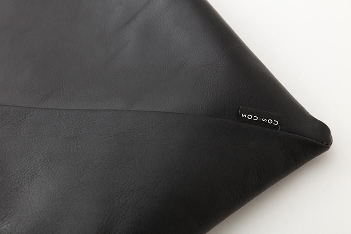 皮革 一切袋 手提包／黑色