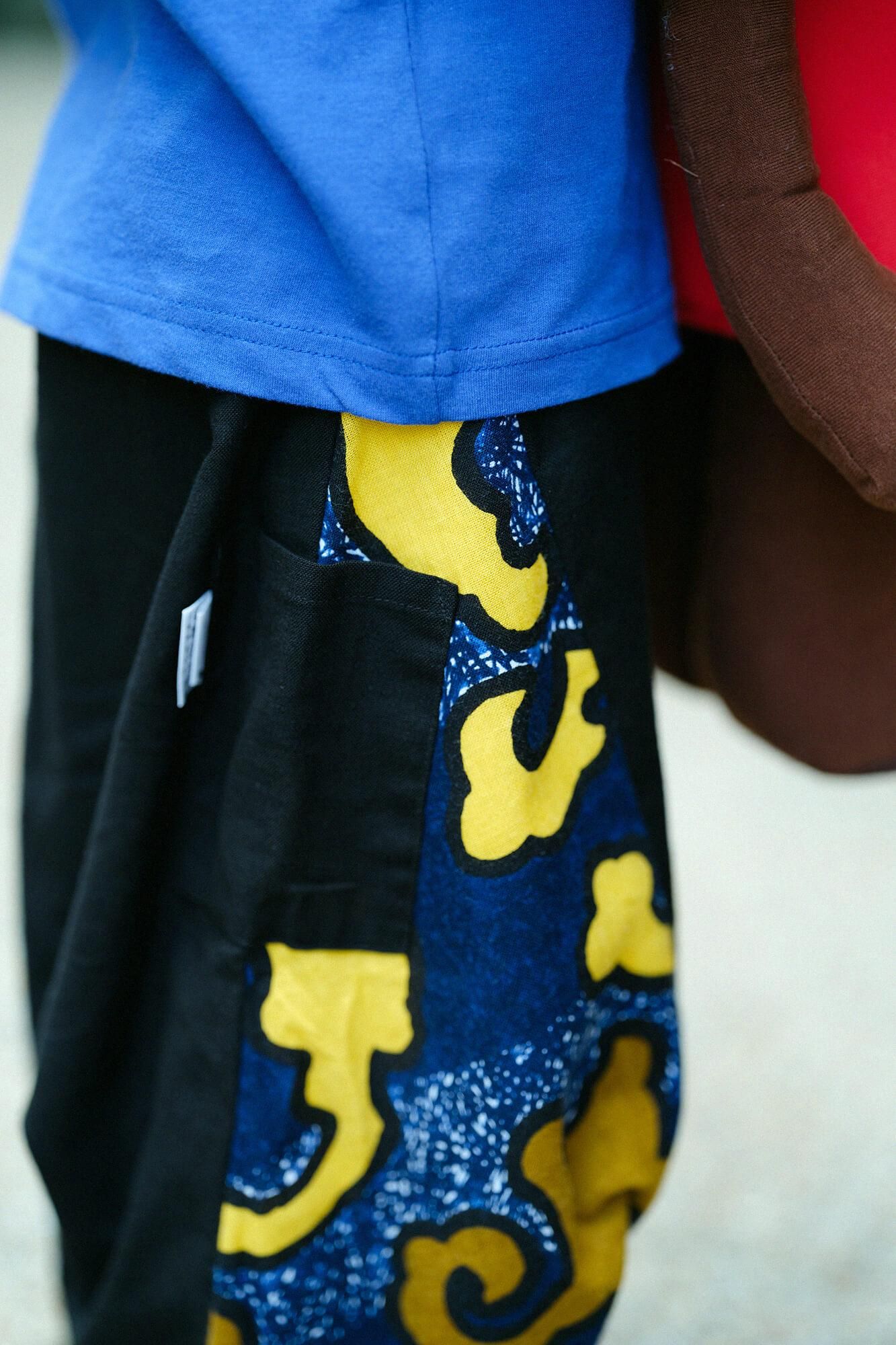 ●伊勢木棉 富士飛鼠褲／黑色×怒濤