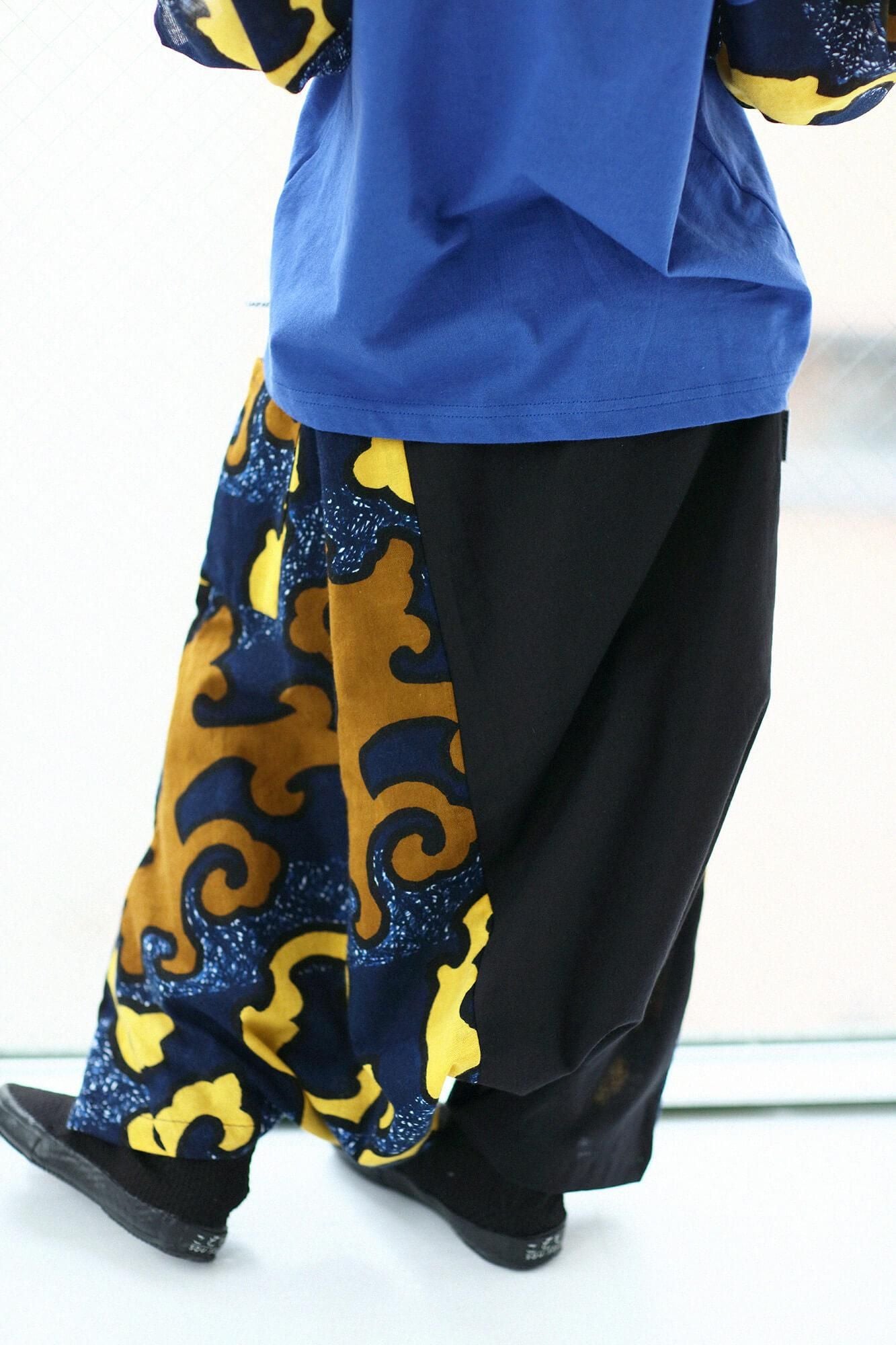 ●伊勢木棉 富士飛鼠褲／黑色×怒濤