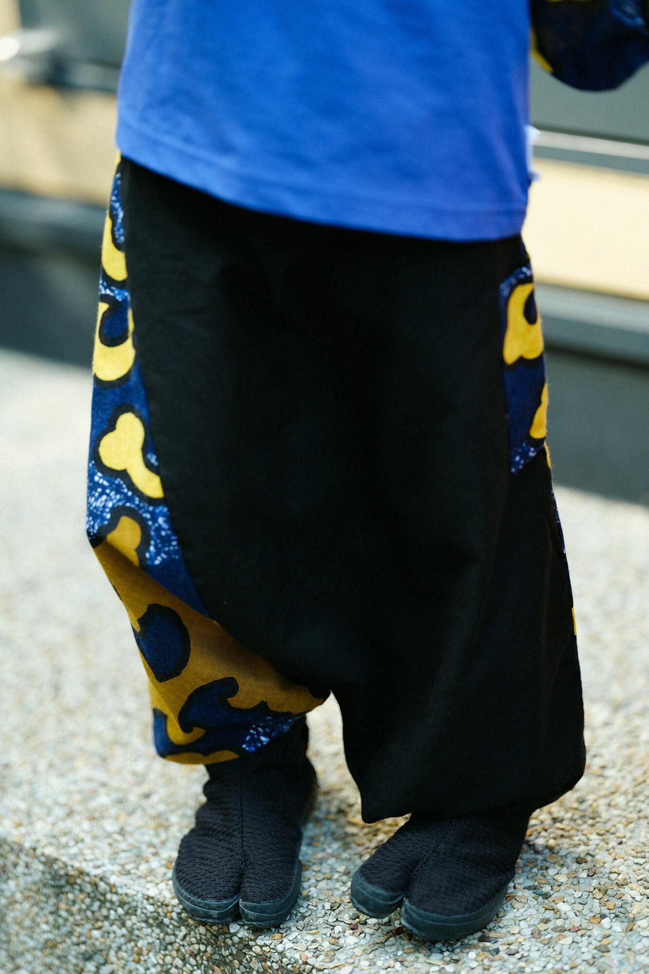 ●伊勢木棉 富士飛鼠褲／黑色×怒濤