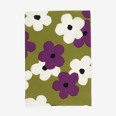 伊勢木棉圖案紋樣手巾（短版）/黃綠色疊花