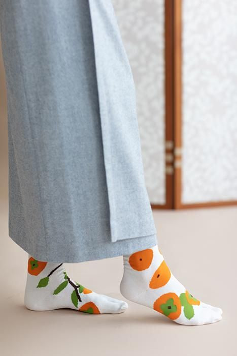 Tabi Socks (Mid-calf)／Persimmon【Men・Women】