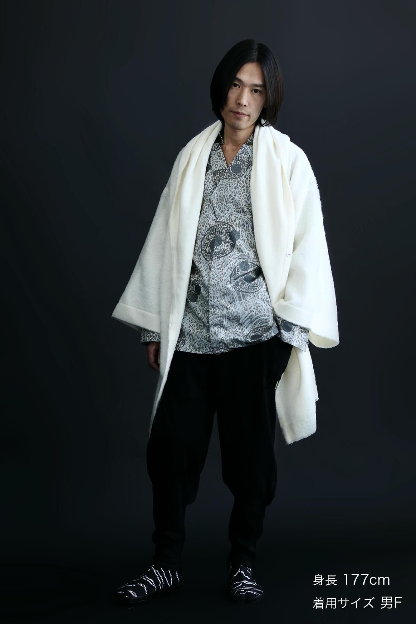 仿海狸毛 連帽外套／鳥白色