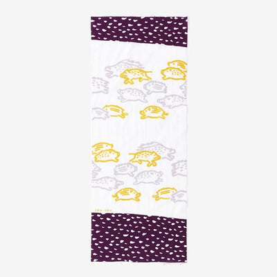 Isemomen Cotton Textile Handkerchief／Zodiac Handkerchief Year of the Boar Eggplant Color 2019