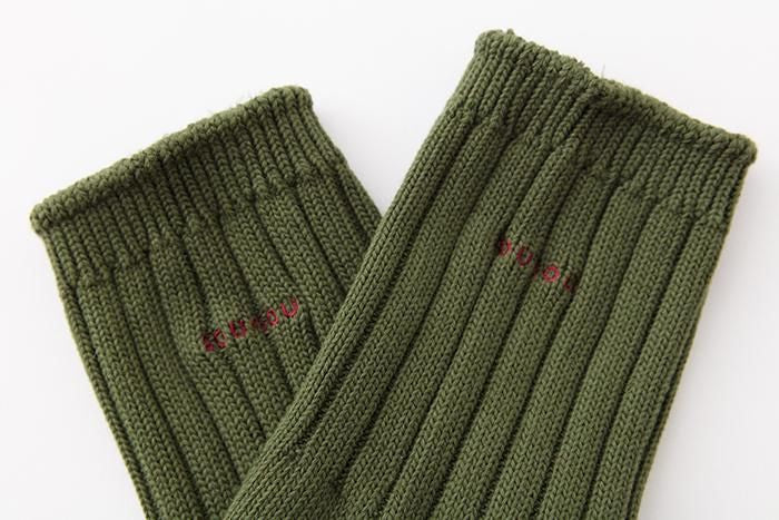 Rip Knit Tabi Socks (Mid-calf)／Olive Green【Men・Women】