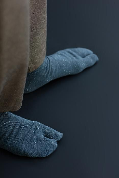 Shimofuri Tenjiku Tabi-Unterteil (normale Länge)/Blaugrau [Für Männer und Frauen]