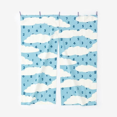 伊勢木綿 手ぬぐいのれん 2巾／SO-SU-U 瑞雲（ずいうん）