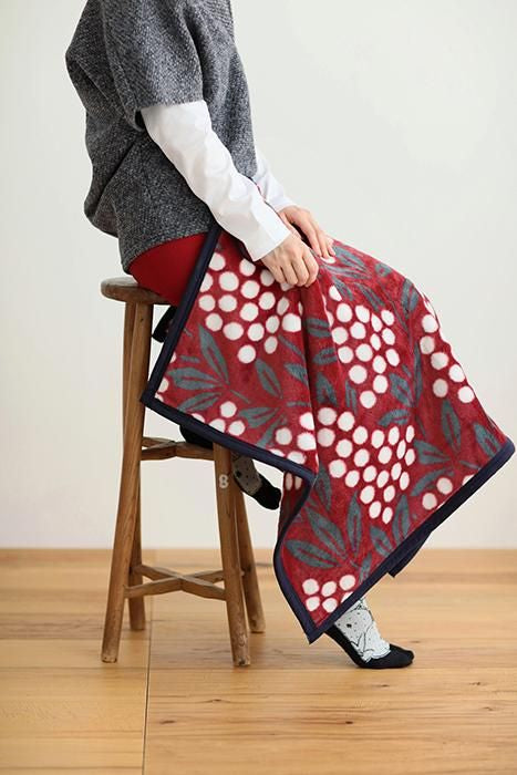 SOU・SOU×丸眞 小蓋毯／南天竹