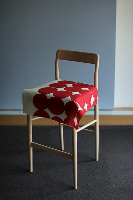 SOU・SOU×Coccole Tino Counter Chair／Marbles deep scarlet【※Delivery in 1～3 months】
