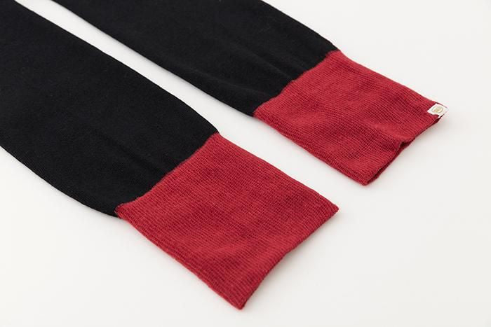 彩三寸 內搭褲／黑色×胭脂紅