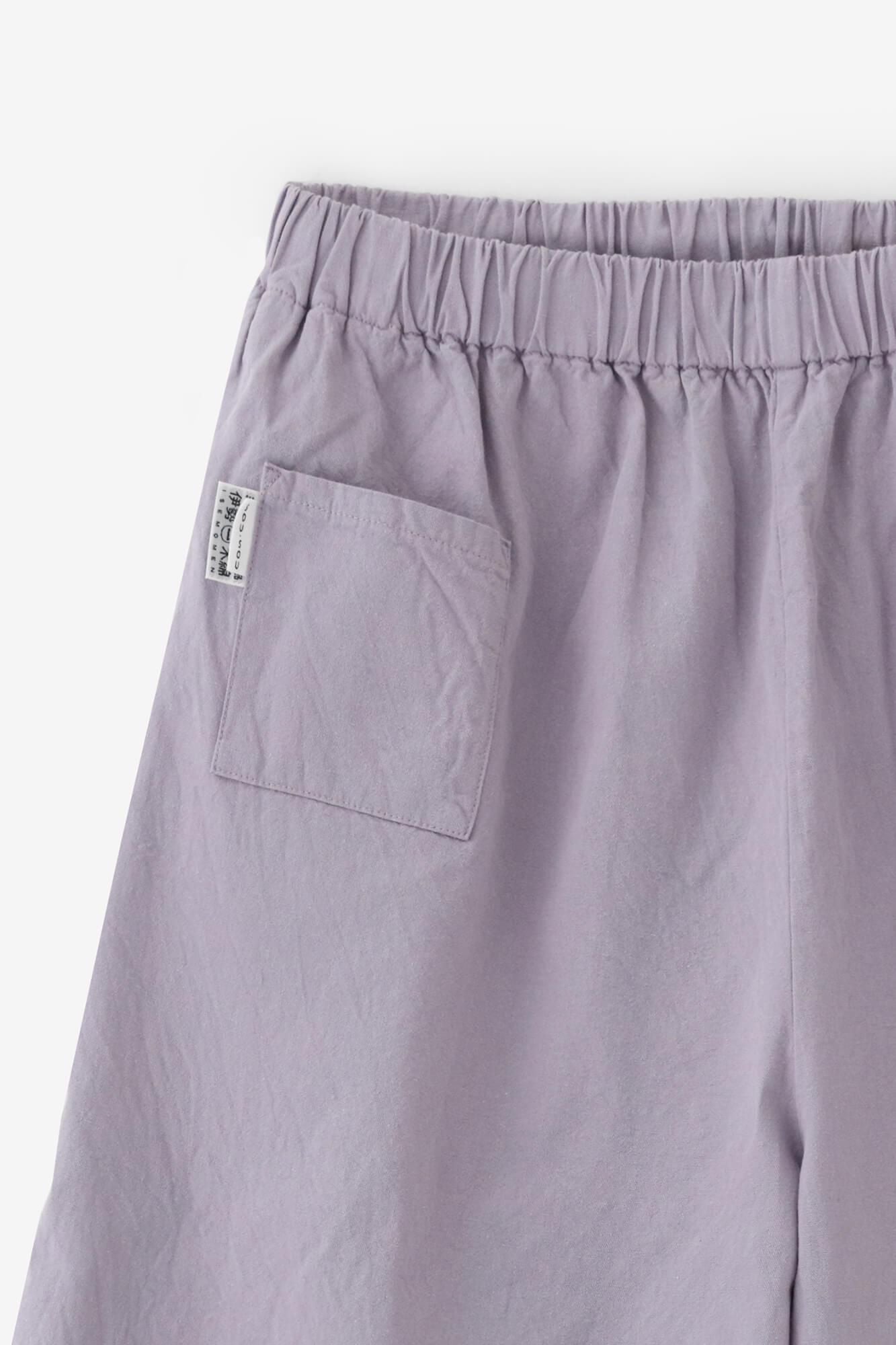 Ise-cotton 20/20 Wide-legged Pants Short Length / Pastel Purple